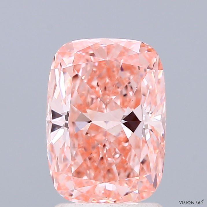 2.05 Ct. Fancy Vivid Pink Cushion Lab Grown Diamond
