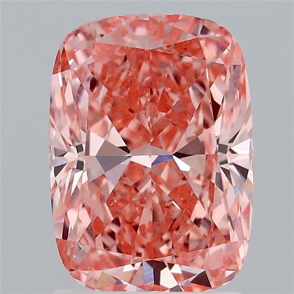 2.08 Ct. Fancy Vivid Orangy Pink Cushion Lab Grown Diamond