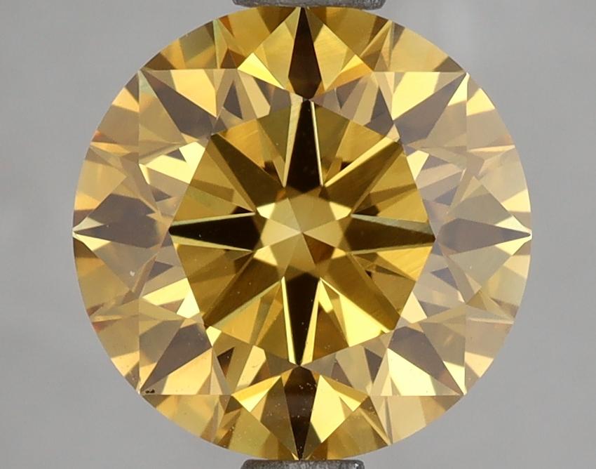 3.05 Ct. Fancy Intense Brownish Yellow Round Lab Grown Diamond