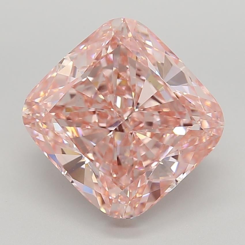 7.81 Ct. Fancy Vivid  Pink Cushion Lab Grown Diamond