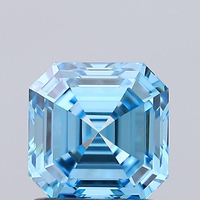 1.00 Ct. Fancy Vivid Blue Asscher Lab Grown Diamond