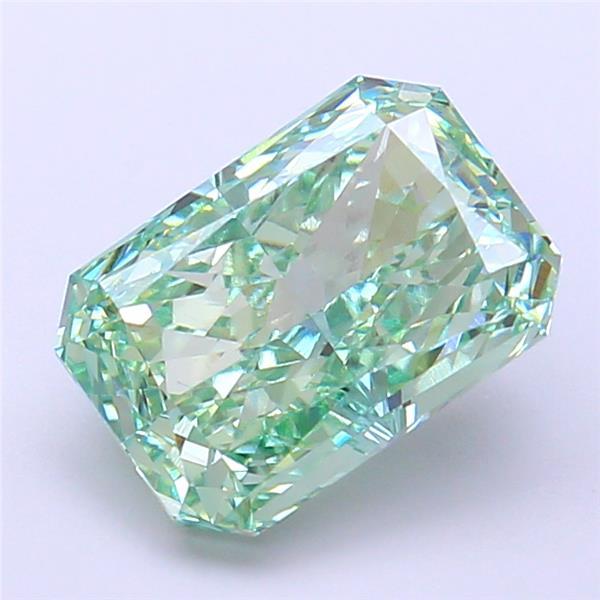 3.09 Ct. Fancy Vivid Green Radiant Lab Grown Diamond