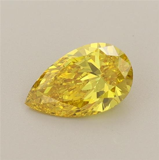 0.49 Ct. Fancy Vivid Yellow Pear Lab Grown Diamond