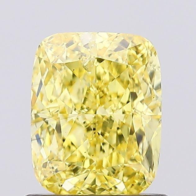 1.01 Ct. Fancy Vivid Yellow Cushion Lab Grown Diamond