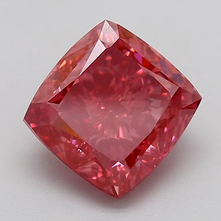 3.51 Ct. Fancy Vivid Pink Cushion Lab Grown Diamond