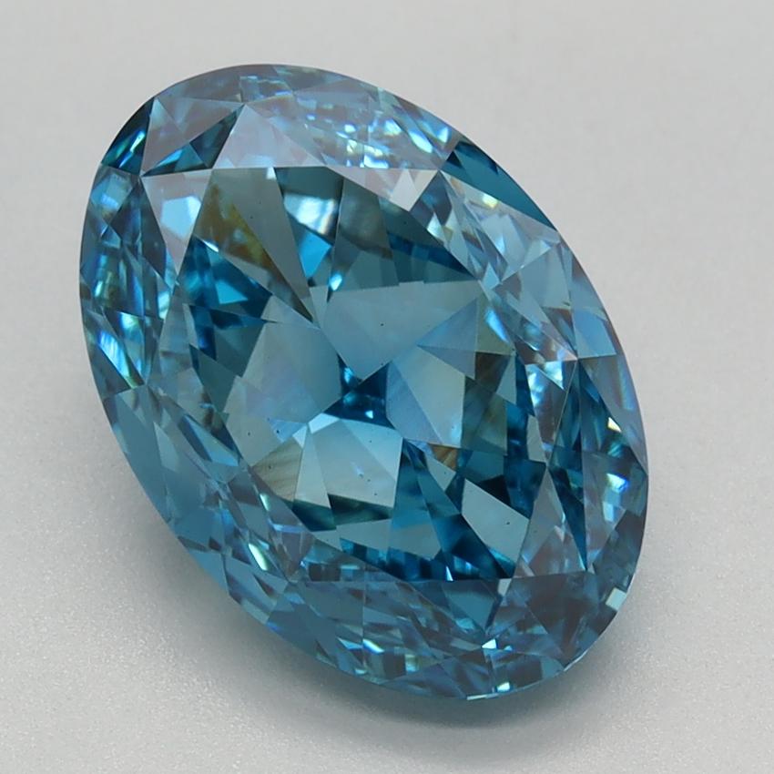 3.26 Ct. Fancy Vivid Blue Oval Lab Grown Diamond