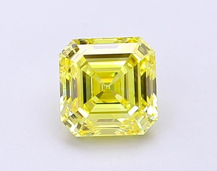 1.03 Ct. Fancy Vivid Yellow Asscher Lab Grown Diamond