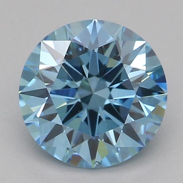 0.76 Ct. Fancy Vivid Blue Round Lab Grown Diamond