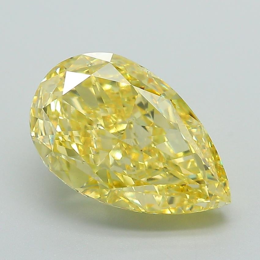 5.12 Ct. Fancy Vivid Yellow Pear Lab Grown Diamond