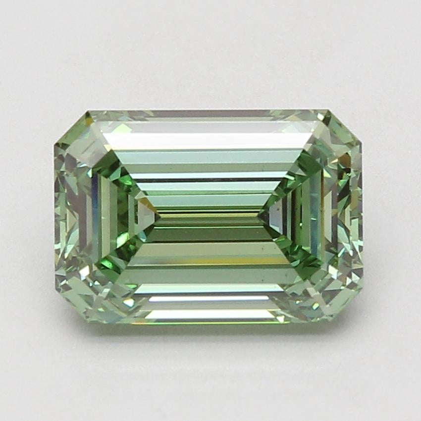 4.02 Ct. Fancy Vivid Green Emerald Lab Grown Diamond