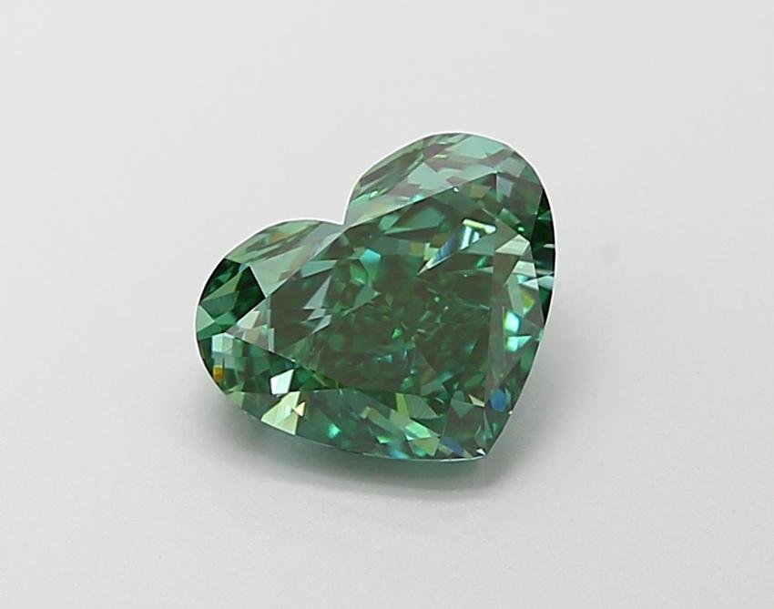 1.52 Ct. Fancy Vivid Green Heart Lab Grown Diamond