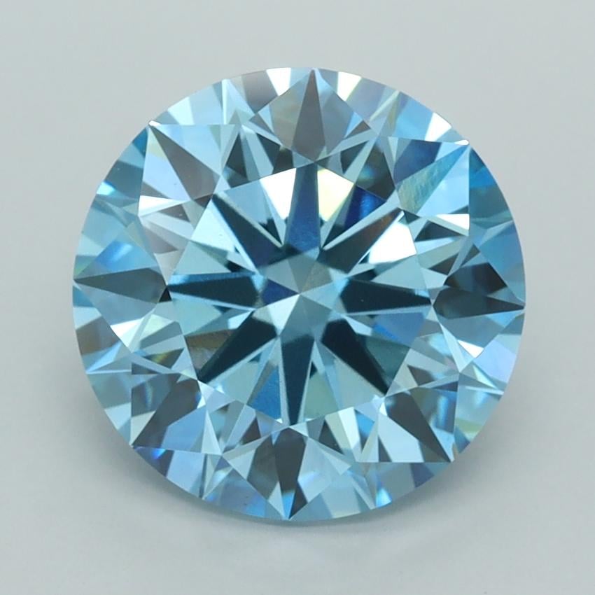 4.01 Ct. Fancy Vivid  Blue Round Lab Grown Diamond
