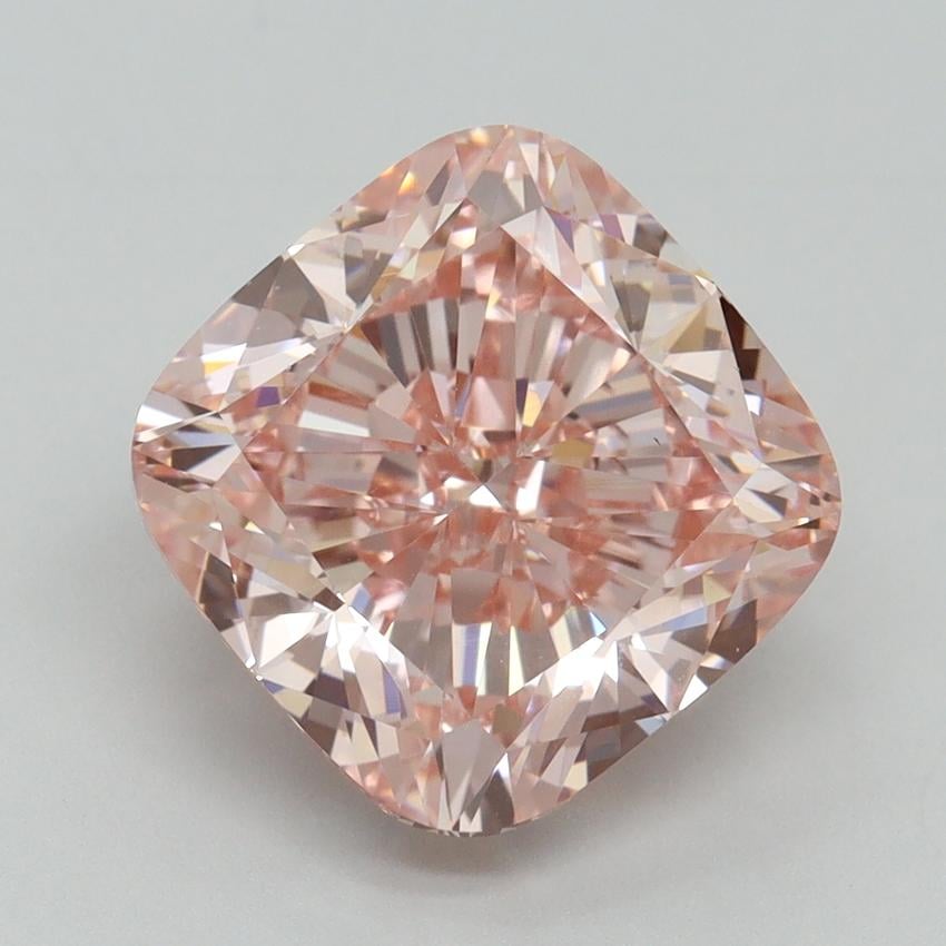 5.53 Ct. Fancy Intense Pink Cushion Lab Grown Diamond