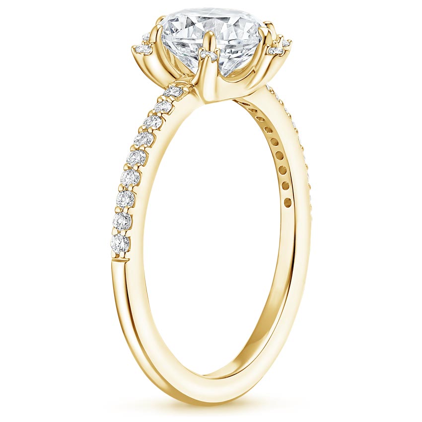 18K Yellow Gold Phoebe Diamond Ring, large side view