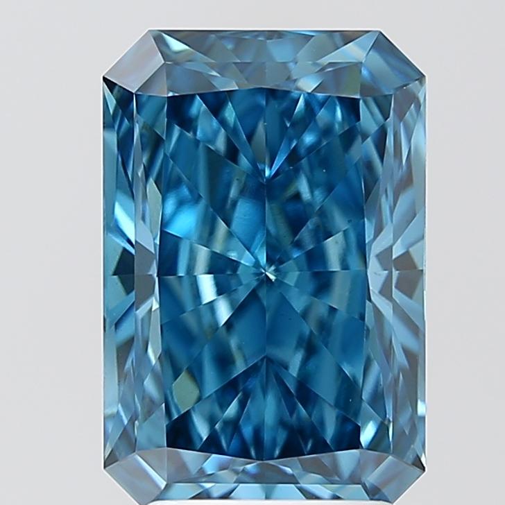 3.09 Ct. Fancy Vivid Blue Radiant Lab Grown Diamond