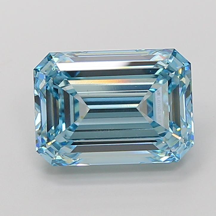 5.10 Ct. Fancy Vivid  Blue Emerald Lab Grown Diamond