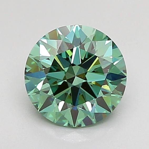 1.06 Ct. Fancy Vivid Green Round Lab Grown Diamond
