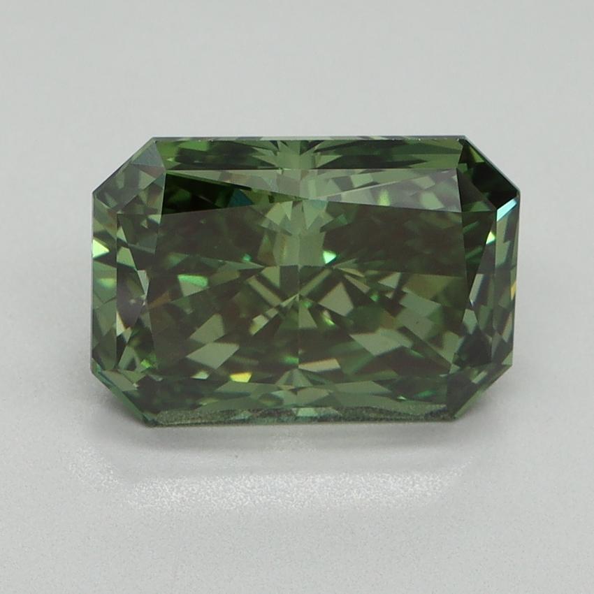 3.06 Ct. Fancy Vivid Green Radiant Lab Grown Diamond
