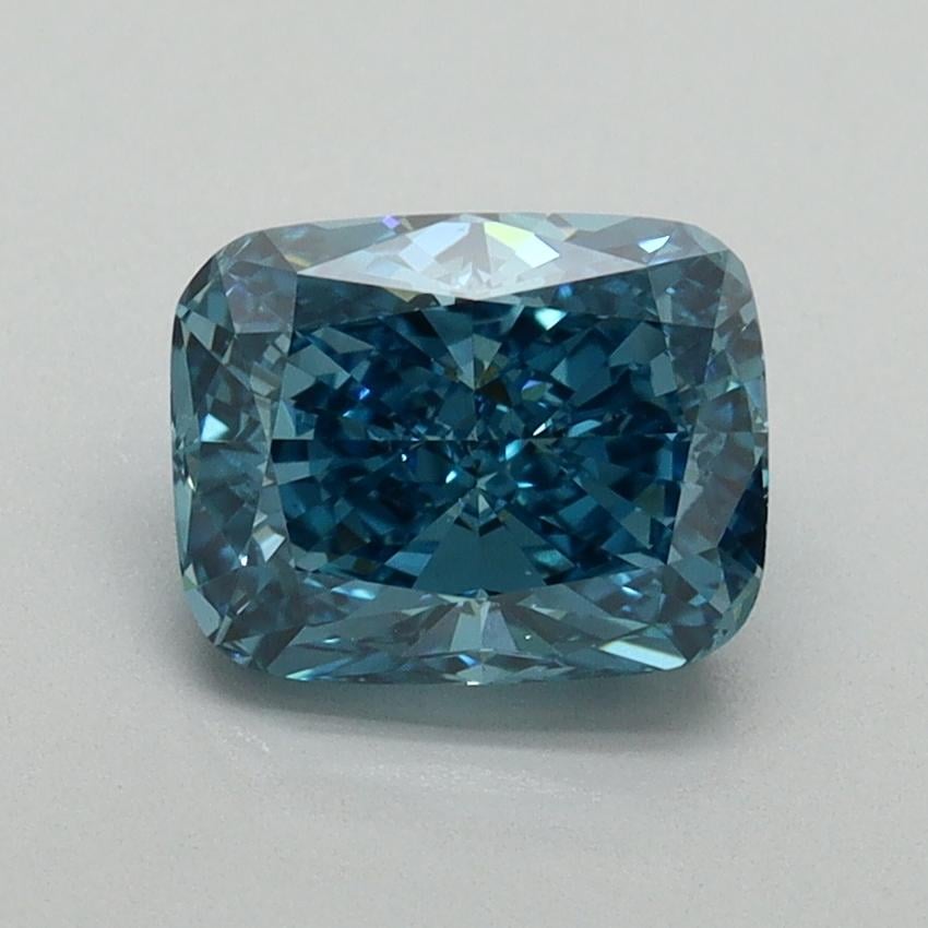 1.51 Ct. Fancy Vivid Blue Cushion Lab Grown Diamond