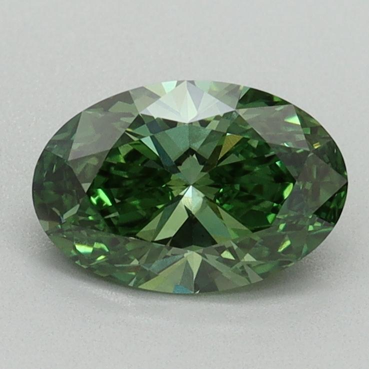 1.01 Ct. Fancy Vivid Green Oval Lab Grown Diamond