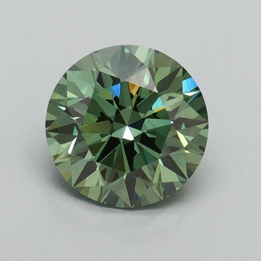 1.26 Ct. Fancy Vivid Pacific Green Round Lab Grown Diamond