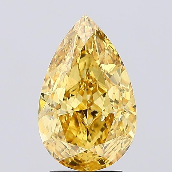 3.05 Ct. Fancy Vivid Yellow Pear Lab Grown Diamond