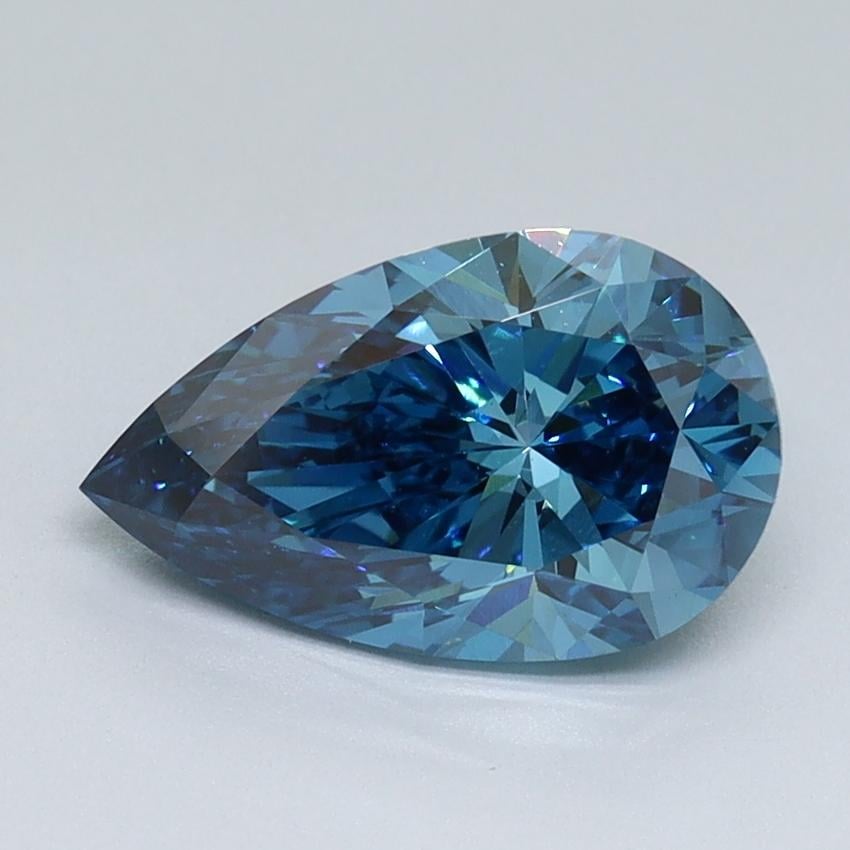 1.57 Ct. Fancy Vivid Blue Pear Lab Grown Diamond