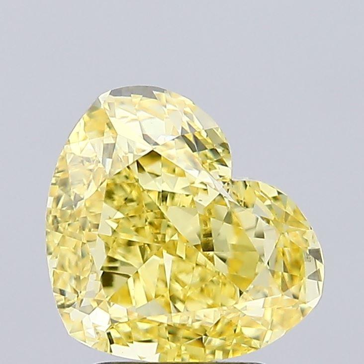 3.02 Ct. Fancy Vivid Yellow Heart Lab Grown Diamond