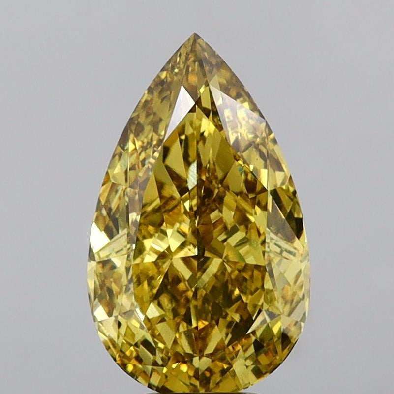 6.03 Ct. Fancy Vivid Yellow Pear Lab Grown Diamond