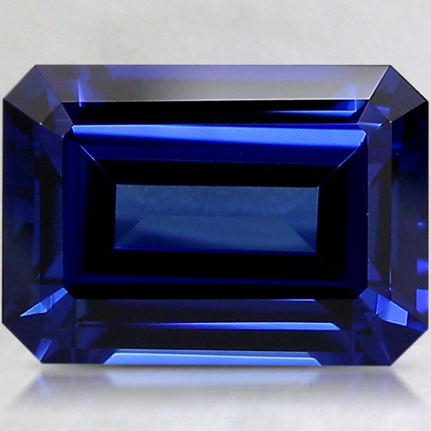 10x7mm Blue Emerald Lab Grown Sapphire