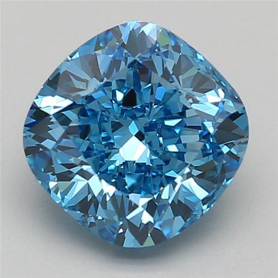 2.20 Ct. Fancy Vivid Blue Cushion Lab Grown Diamond