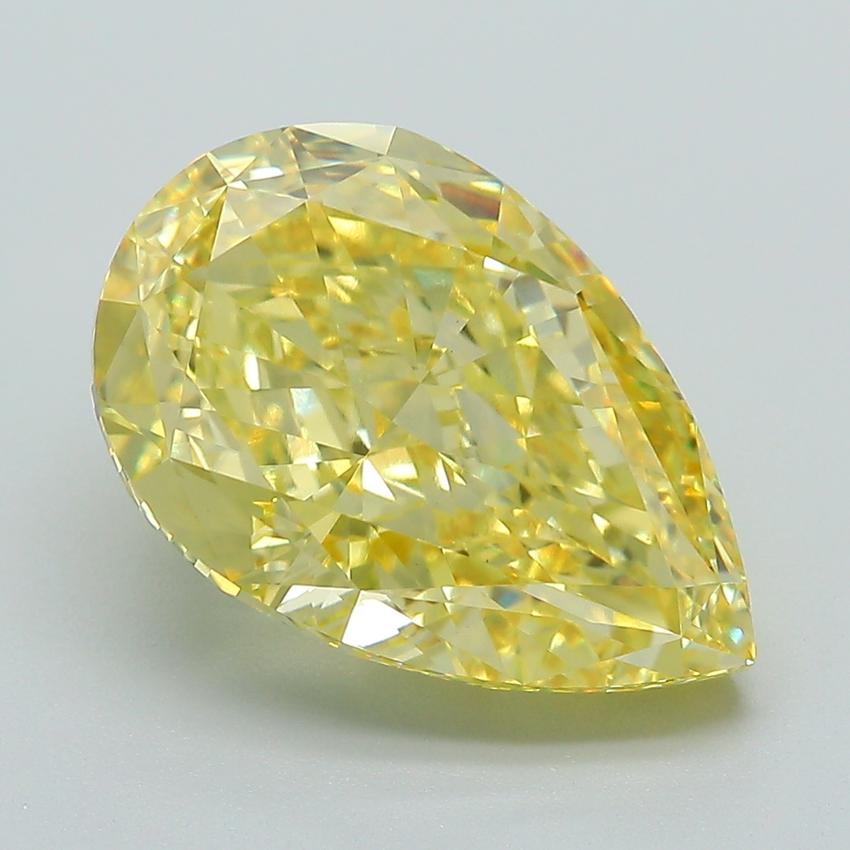 6.23 Ct. Fancy Vivid Yellow Pear Lab Grown Diamond