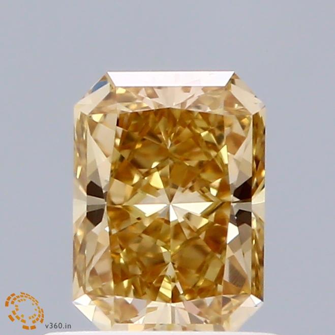 0.77 Ct. Fancy Vivid Brownish Yellow Radiant Lab Grown Diamond