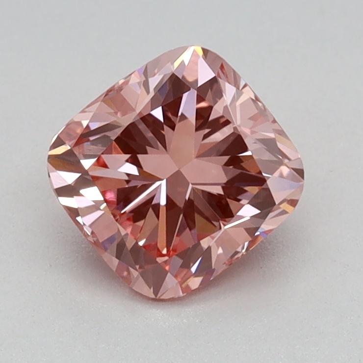 0.77 Ct. Fancy Vivid Pink Cushion Lab Grown Diamond