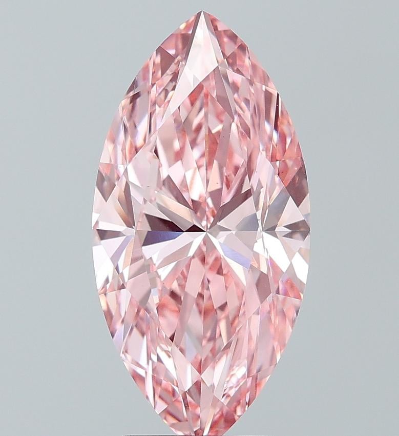 4.02 Ct. Fancy Vivid Pink Marquise Lab Grown Diamond