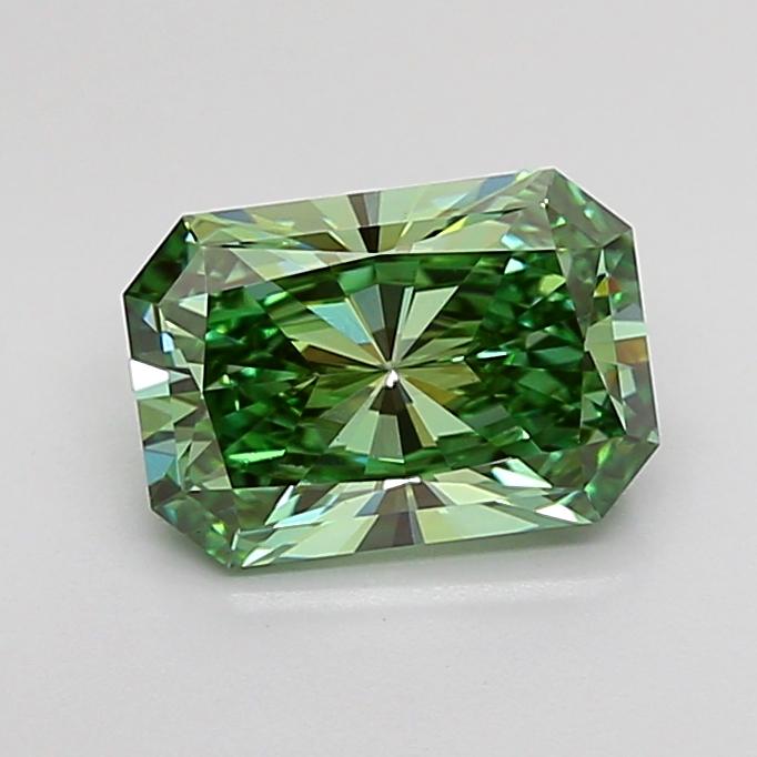1.50 Ct. Fancy Vivid Green Radiant Lab Grown Diamond