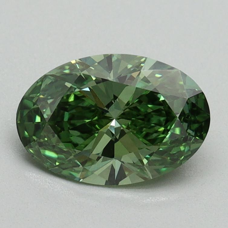 1.04 Ct. Fancy Vivid Green Oval Lab Grown Diamond