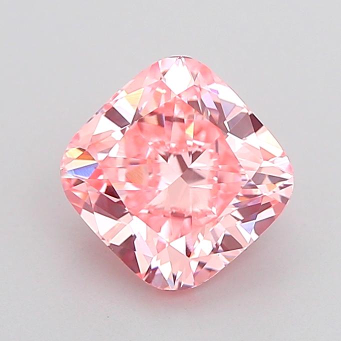 1.57 Ct. Fancy Vivid Pink Cushion Lab Grown Diamond