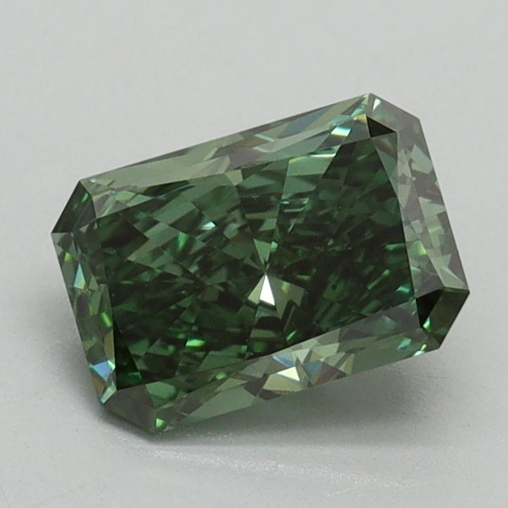 1.08 Ct. Fancy Vivid Pacific Green Radiant Lab Grown Diamond