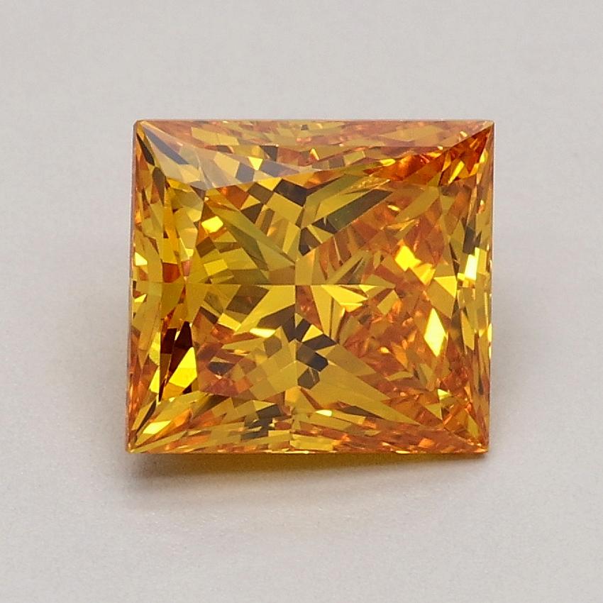 1.44 Ct. Fancy Vivid Yellowish Orange Princess Lab Grown Diamond