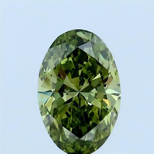 0.57 Ct. Fancy Vivid Green Oval Lab Grown Diamond