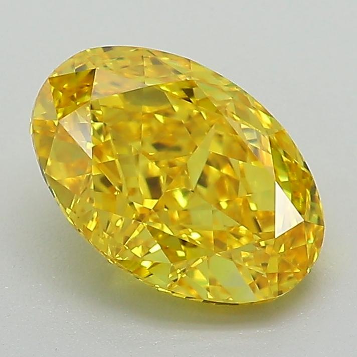 1.72 Ct. Fancy Vivid Yellow Oval Lab Grown Diamond