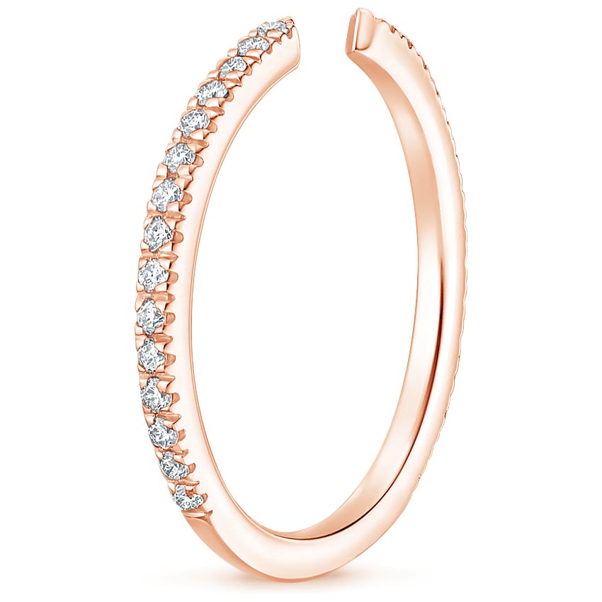 14K Rose Gold Luxe Sia Diamond Open Ring (1/5 ct. tw.), large side view