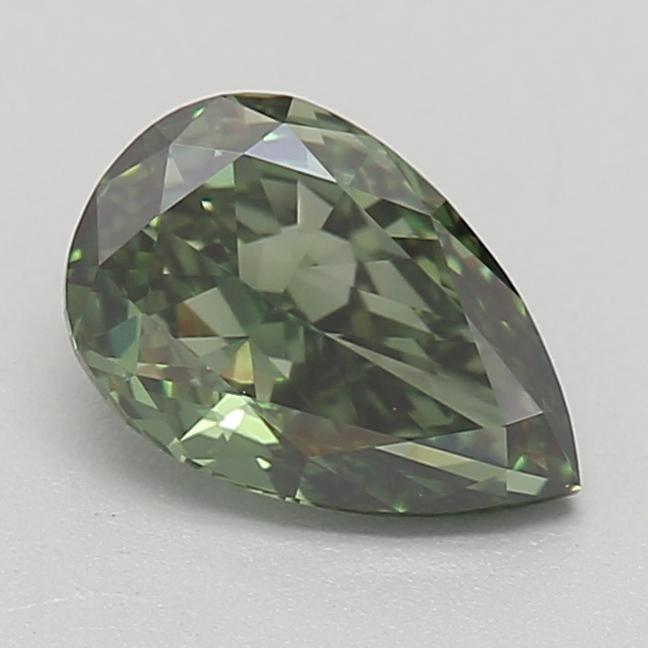 0.51 Ct. Fancy Vivid Green Pear Lab Grown Diamond