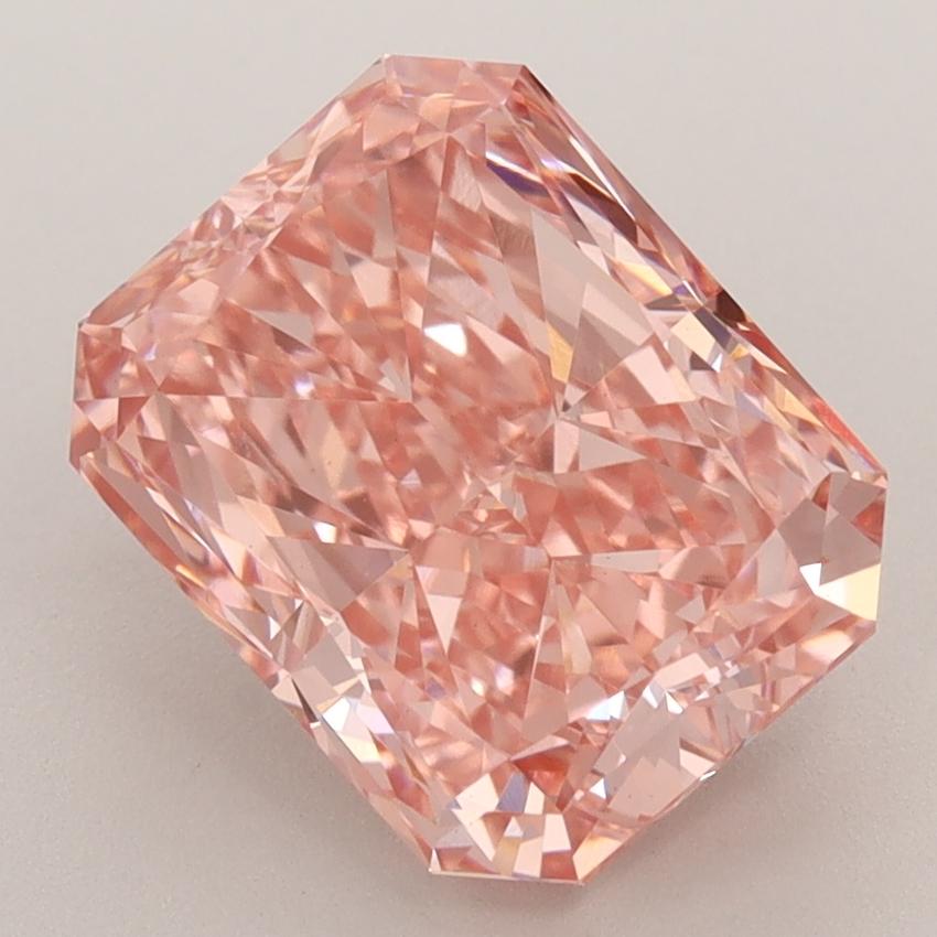 3.38 Ct. Fancy Vivid  Pink Radiant Lab Grown Diamond