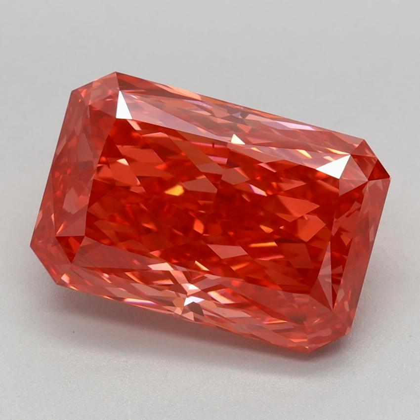4.03 Ct. Fancy Vivid Red Radiant Lab Grown Diamond