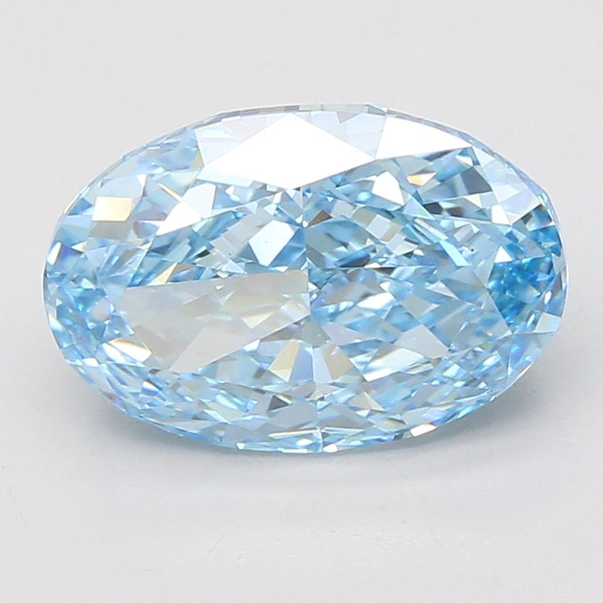 5.04 Ct. Fancy Vivid Blue Oval Lab Grown Diamond
