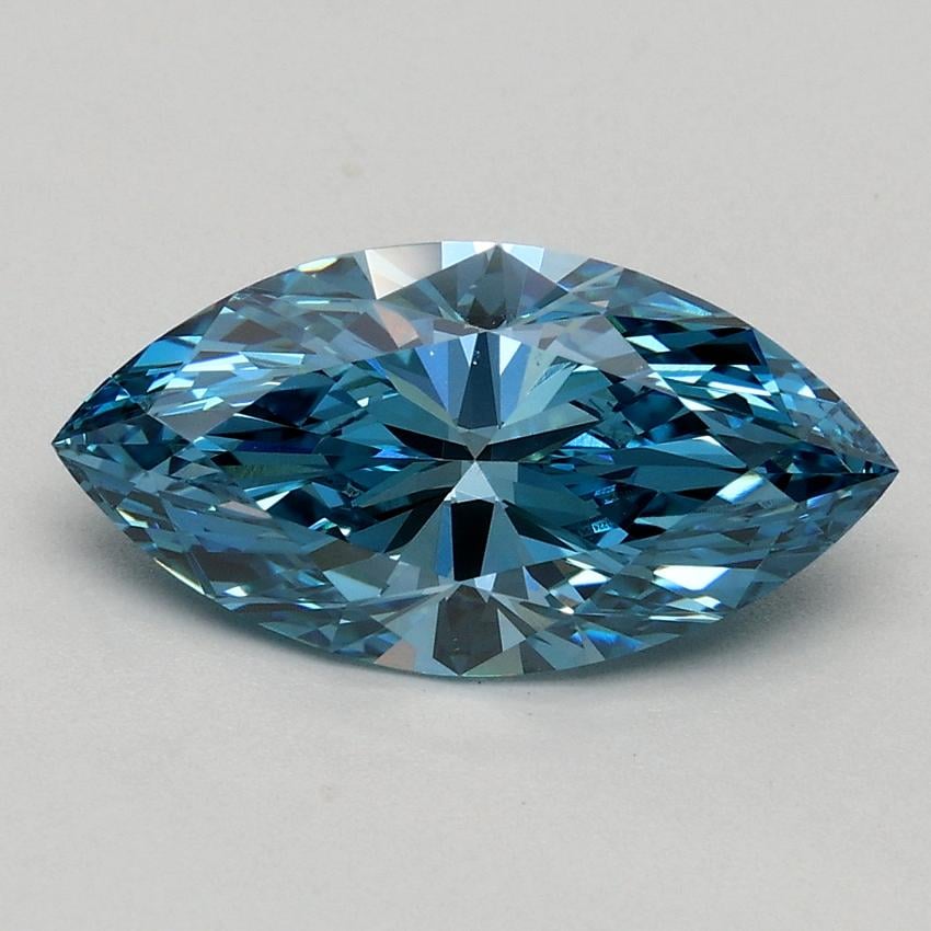 1.61 Ct. Fancy Vivid Blue Marquise Lab Grown Diamond