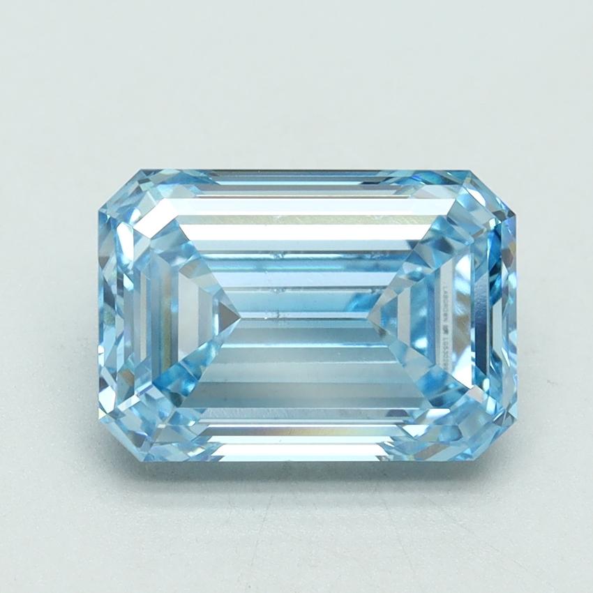 3.09 Ct. Fancy Intense Blue Emerald Lab Grown Diamond