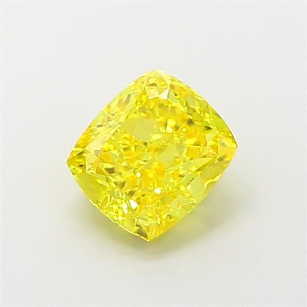 1.07 Ct. Fancy Vivid  Yellow Cushion Lab Grown Diamond